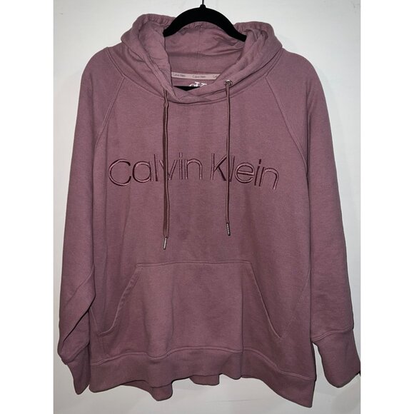 Calvin Klein Mauve Hoodie Sweatshirt XX-Large Cotton/Polyester Blend - Picture 1 of 4